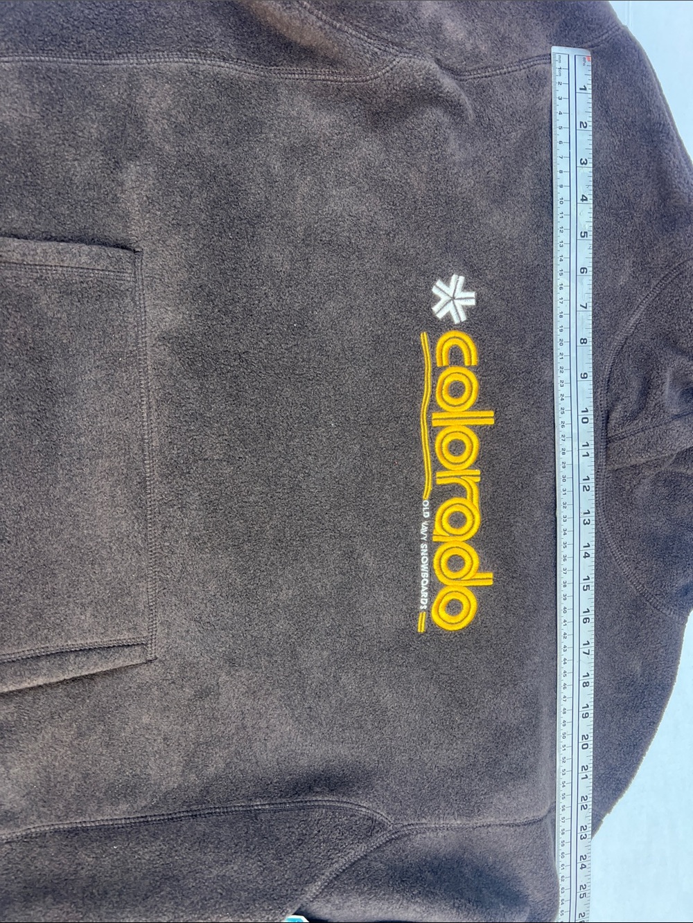 Old Navy Brown Crewneck Sweater with Yellow Embroidery